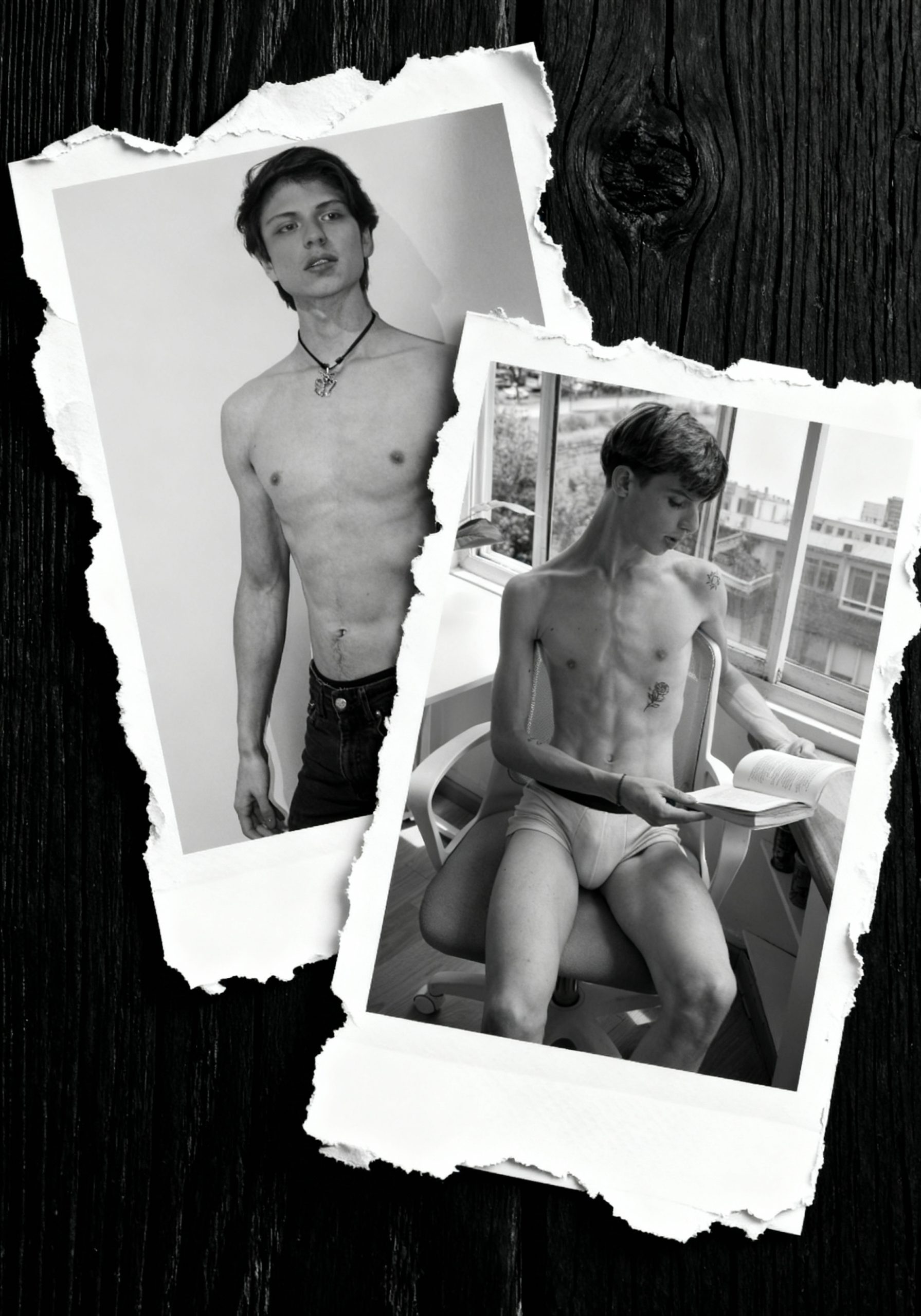 Grainy black-and-white frames of slim, natural bodies—soft light, quiet poses - Wilde Soft